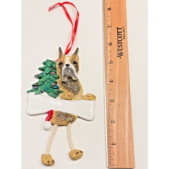 Boxer Personalized Dog Christmas Tree Ornament with Dangling Legs Write Dog Name - Picture 3 of 3
